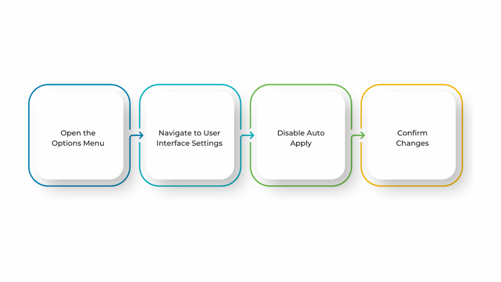 How to Disable Auto Apply in Revit?